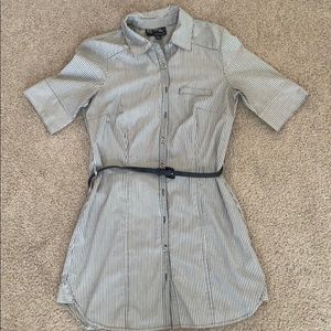 Pinstripe button tunic